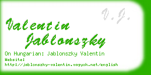 valentin jablonszky business card